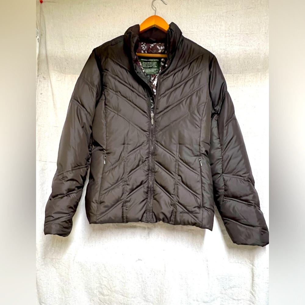 Eddie Bauer women’s premium goose down brown coat jacket